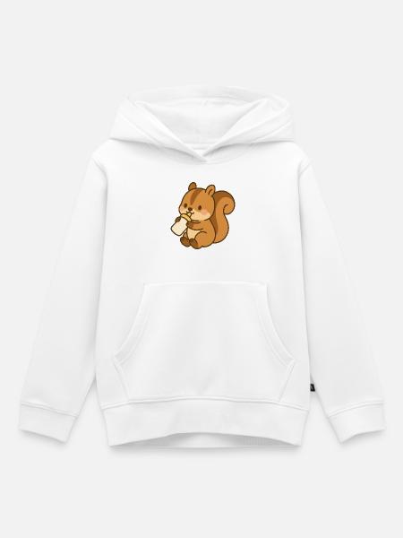 Fläschchen-Flauschehörnchen - Kinder Premium Organic Hoodie - Weiß