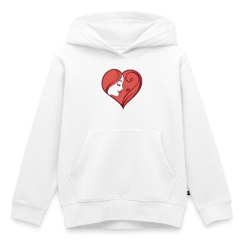 Illustration de coeur avec un visage féminin rêveur - Sweat Premium à capuche enfant bio - blanc - Devant - AI Model Kid Female (0cm)