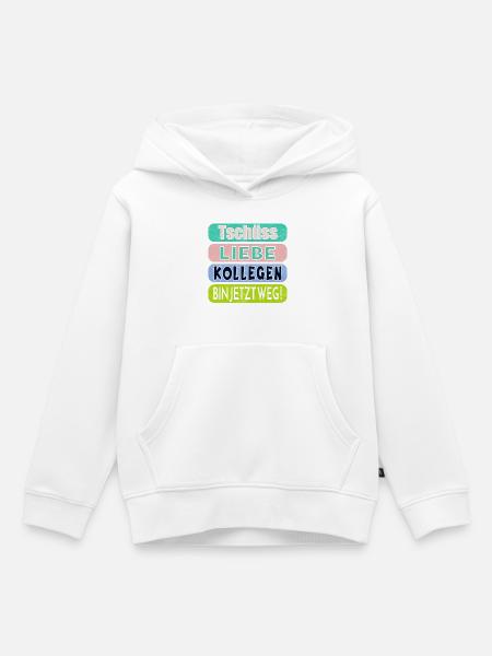 LETZTER ARBEITSTAG - ABSCHIED KOLLEGEN - Kinder Premium Organic Hoodie - Weiß