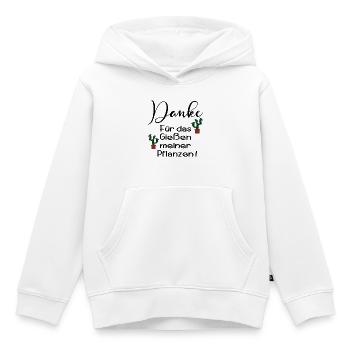 PFLANZENBEWÄSSERUNG DANKE URLAUB - Kinder Premium Organic Hoodie - Weiß - Vorne - AI Model Kid Female (0cm)