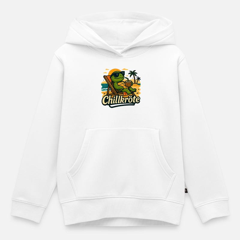 Chillkroete - einfach mal langsam angehen - Kinder Premium Organic Hoodie - Weiß