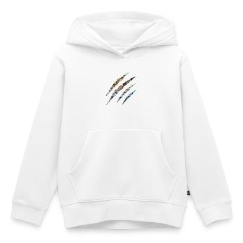 Wild Instinct – Tigeraugen durch die Klaue - Kinder Premium Organic Hoodie - Weiß - Vorne - AI Model Kid Female (0cm)