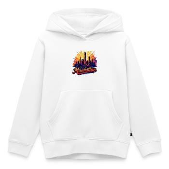 Manhattan City New York Silhouette Cadeau - Sweat Premium à capuche enfant bio - blanc - Devant - AI Model Kid Female (0cm)
