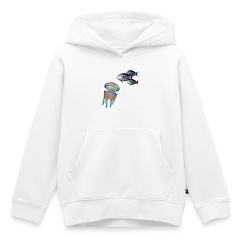 Qualle - Kinder Premium Organic Hoodie - Weiß - Vorne - AI Model Kid Female (0cm)