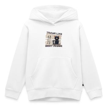 Trash rat with sunglasses and trash motif - Kids Premium Organic Hoodie - white - Front - AI Model Kid Female (0cm)