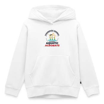 Humour sur la natation synchronisée des acrobates aquatiques - Sweat Premium à capuche enfant bio - blanc - Devant - AI Model Kid Female (0cm)