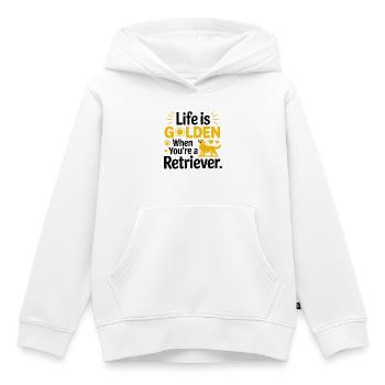 Funny Golden Retriever Life Is Golden - Kids Premium Organic Hoodie - white - Front - AI Model Kid Female (0cm)