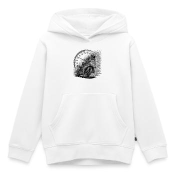 Biker, der von Geschwindigkeit angetrieben wird - Kinder Premium Organic Hoodie - Weiß - Vorne - AI Model Kid Female (0cm)