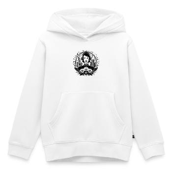 Underground Szene Passage – Frau mit Kopfhörer - Kinder Premium Organic Hoodie - Weiß - Vorne - AI Model Kid Female (0cm)