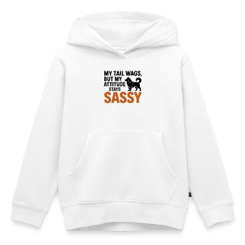 Mein Schwanz wedelt, aber ich bin ein frecher Husky - Kinder Premium Organic Hoodie - Weiß - Vorne - AI Model Kid Female (0cm)