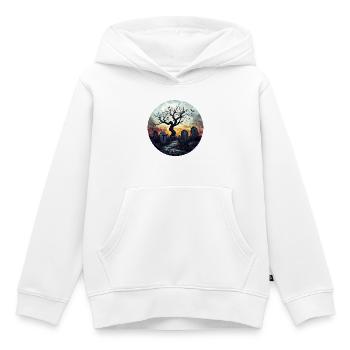 Cimetière effrayant avec arbre noueux - Sweat Premium à capuche enfant bio - blanc - Devant - AI Model Kid Female (0cm)