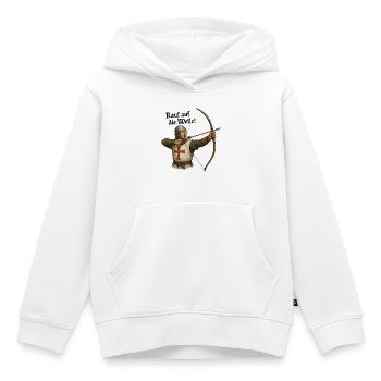 Bogenschütze – Rauf auf die Welle! - Kinder Premium Organic Hoodie - Weiß - Vorne - AI Model Kid Female (0cm)