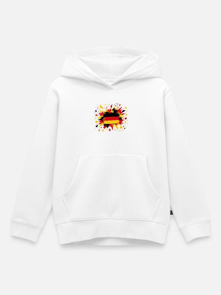 Deutsche Flagge im Pinselstil - Kinder Premium Organic Hoodie - Weiß