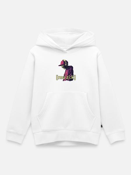 Alien Music - Kinder Premium Organic Hoodie - Weiß