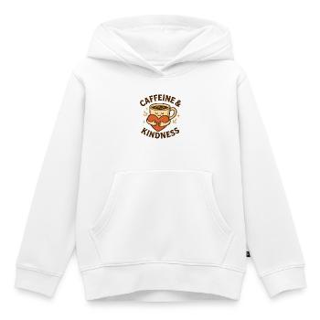 Caféine et gentillesse - Sweat Premium à capuche enfant bio - blanc - Devant - AI Model Kid Female (0cm)