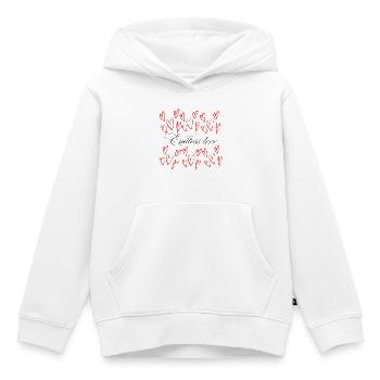 Endlose Liebe - Herzen Schwarm  - Kinder Premium Organic Hoodie - Weiß - Vorne - AI Model Kid Female (0cm)