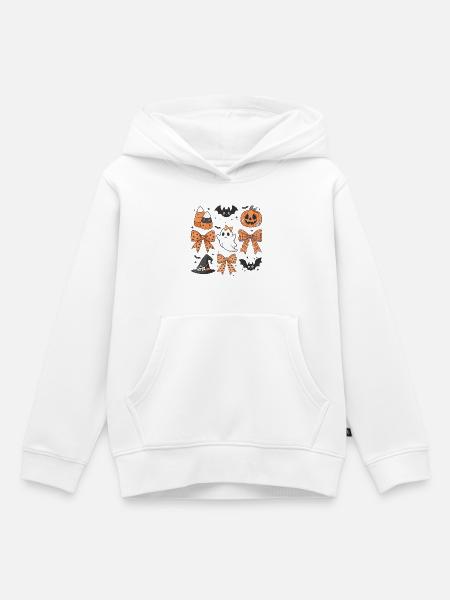 Halloween gruselig - Kinder Premium Organic Hoodie - Weiß