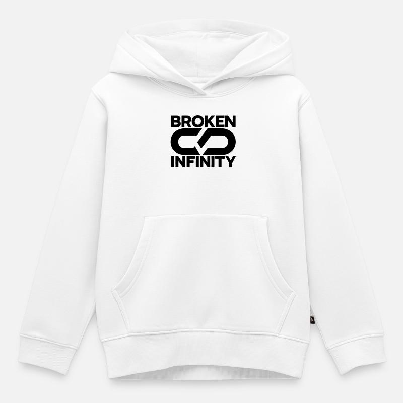 broken_infinity_black - Kinder Premium Organic Hoodie - Weiß
