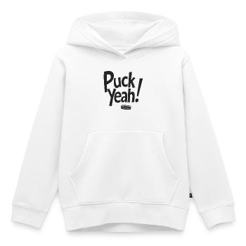 Puck Yeah Eishockey Spruch Hockey Puck Grafik - Kids Premium Organic Hoodie - white - Front - AI Model Kid Female (0cm)