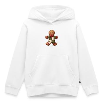 Gingerbread Weihnachtsmotiv Patchwork - Kinder Premium Organic Hoodie - Weiß - Vorne - AI Model Kid Female (0cm)