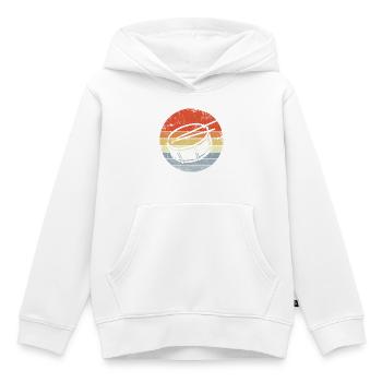 Croquis de caisse claire vintage - Sweat Premium à capuche enfant bio - blanc - Devant - AI Model Kid Female (0cm)