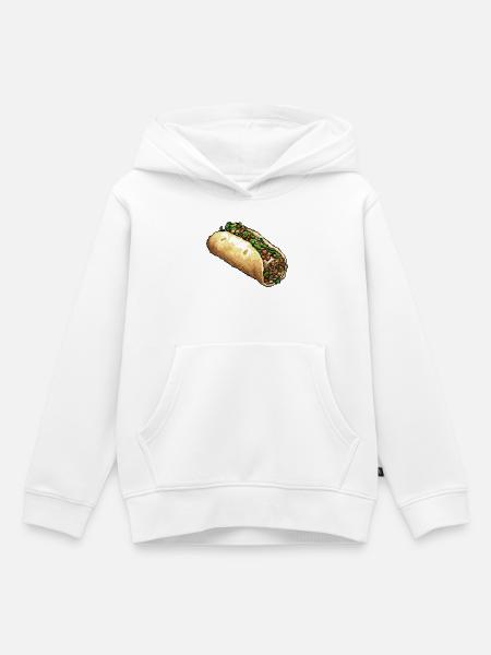 Pixel Taco Fiesta Pixelkunst - Kinder Premium Organic Hoodie - Weiß