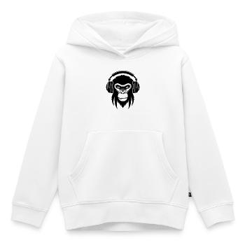 Wireless Kopfhörer Café Entspannter Affe Shirt - Kinder Premium Organic Hoodie - Weiß - Vorne - AI Model Kid Female (0cm)