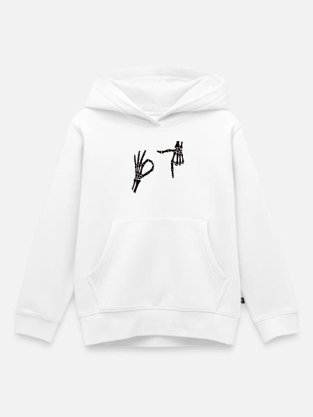 67 Six Seven Meme Gen Alpha Skeleton Halloween - Kids Premium Organic Hoodie - white