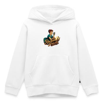 Rockabilly für immer Kohlemikrofon 50er Geschenk - Kinder Premium Organic Hoodie - Weiß - Vorne - AI Model Kid Female (0cm)