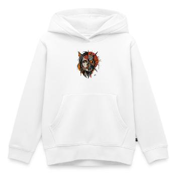 Dualité de l’humanité - Sweat Premium à capuche enfant bio - blanc - Devant - AI Model Kid Female (0cm)