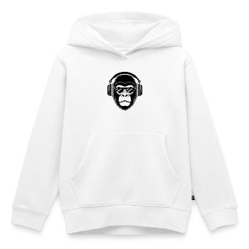 Rebellious Monkey Head DJ Grooves Underground Shirt - Kids Premium Organic Hoodie - white - Front - AI Model Kid Female (0cm)