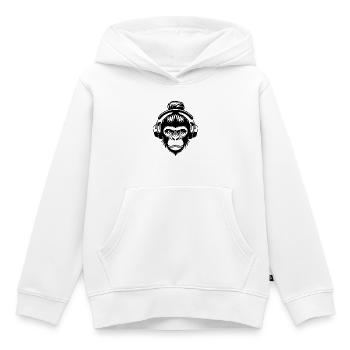 Stiller Affenkopf Kopfhörer Zen Edition Shirt - Kinder Premium Organic Hoodie - Weiß - Vorne - AI Model Kid Female (0cm)