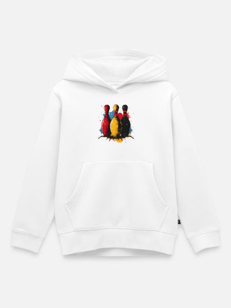 Bowling Skizze - Kinder Premium Organic Hoodie - Weiß