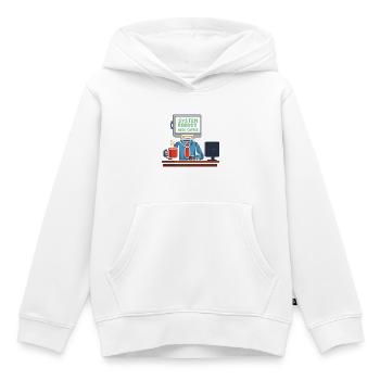 Le redémarrage du système a besoin de café - Sweat Premium à capuche enfant bio - blanc - Devant - AI Model Kid Female (0cm)