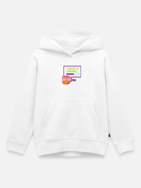 Coffee is loading - Kinder Premium Organic Hoodie - Weiß