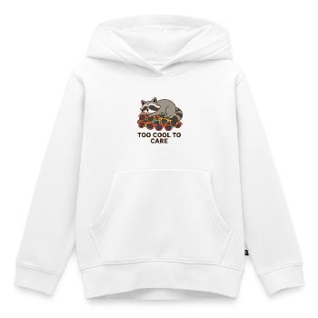 Waschbär mit Sonnenbrillen – Too Cool to Care - Kinder Premium Organic Hoodie - Weiß - Vorne - AI Model Kid Female (0cm)