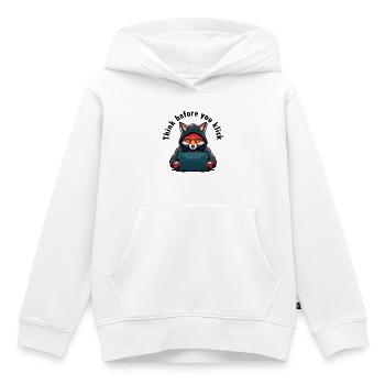 Réfléchissez avant de cliquer - Cybersécurité - Sweat Premium à capuche enfant bio - blanc - Devant - AI Model Kid Female (0cm)