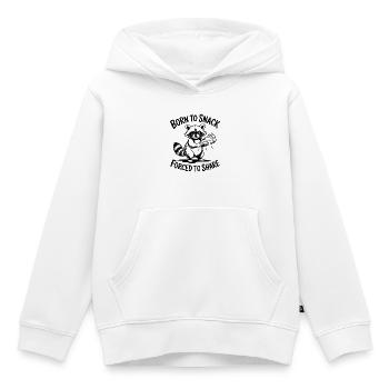 Né pour grignoter, forcé de partager - Drôle de raton laveur - Sweat Premium à capuche enfant bio - blanc - Devant - AI Model Kid Female (0cm)
