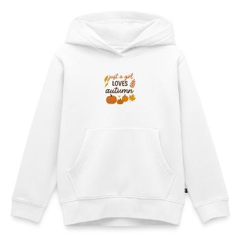 Just a Girl Loves Autumn - Kinder Premium Organic Hoodie - Weiß - Vorne - AI Model Kid Female (0cm)