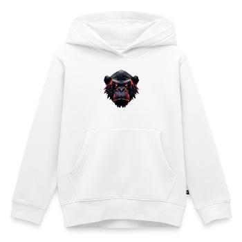 Gorilla Prism Head Low Poly Art Design - Kids Premium Organic Hoodie - white - Front - AI Model Kid Female (0cm)
