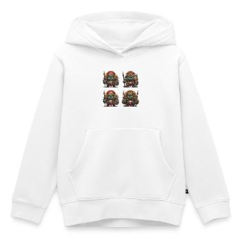 Crâne Tribal Warband Ogre - Sweat Premium à capuche enfant bio - blanc - Devant - AI Model Kid Female (0cm)