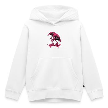 Neon Skater Skelett Vogel - Kinder Premium Organic Hoodie - Weiß - Vorne - AI Model Kid Female (0cm)