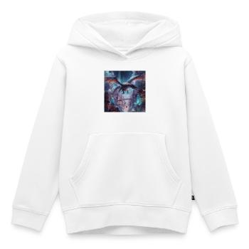 Drachensprung Neonstadt - Kinder Premium Organic Hoodie - Weiß - Vorne - AI Model Kid Female (0cm)
