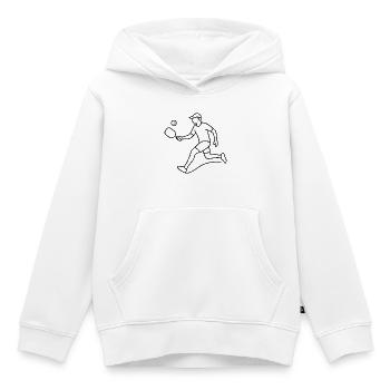 Pickleball Spieler Skizze – einfaches Sportmotiv - Kinder Premium Organic Hoodie - Weiß - Vorne - AI Model Kid Female (0cm)