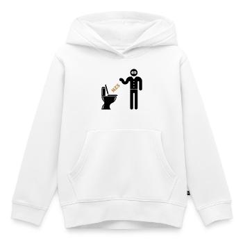 NZS Into the Toilet, Into the Toilet! Opposite Right POS 2C - Kids Premium Organic Hoodie - white - Front - AI Model Kid Female (0cm)