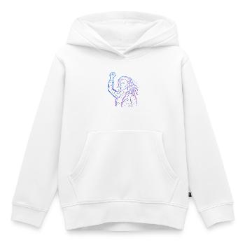 Neon Rebellion – Cyberpunk Energiedesign - Kinder Premium Organic Hoodie - Weiß - Vorne - AI Model Kid Female (0cm)