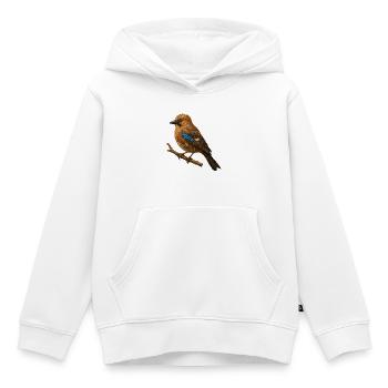 Illustration des geais dans le design de la nature - Sweat Premium à capuche enfant bio - blanc - Devant - AI Model Kid Female (0cm)