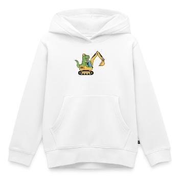 Dino Excavator Dinosaure - Sweat Premium à capuche enfant bio - blanc - Devant - AI Model Kid Female (0cm)