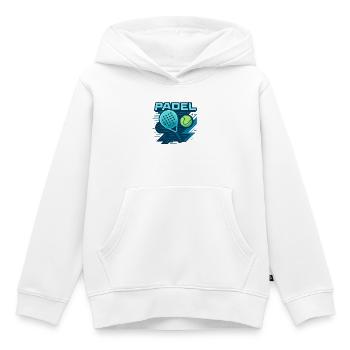 Padel Logo Schläger Ball Dynamik - Kinder Premium Organic Hoodie - Weiß - Vorne - AI Model Kid Female (0cm)