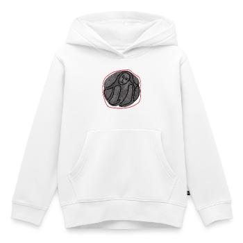 Créature mélancolique en cercle - Sweat Premium à capuche enfant bio - blanc - Devant - AI Model Kid Female (0cm)